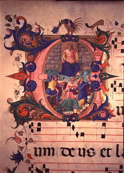 Missal 515 f.13v O Massacre dos Inocentes, de um Livro de Coro executado antes de 1449 (para detalhes veja 88910-11) de Zanobi di Benedetto Strozzi