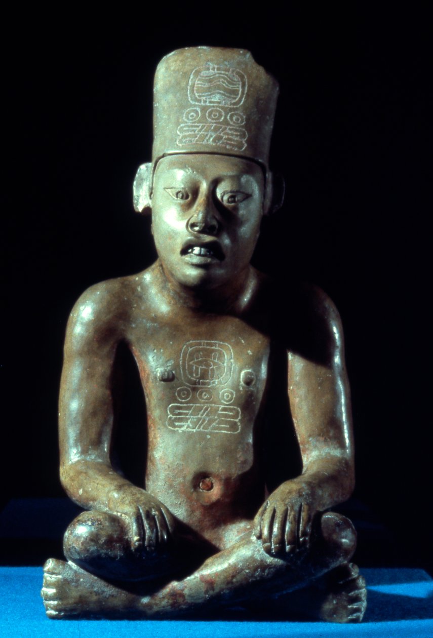 Estatueta de Escriba, final do Período Clássico (700-1000 dC) (cerâmica) de Zapotec