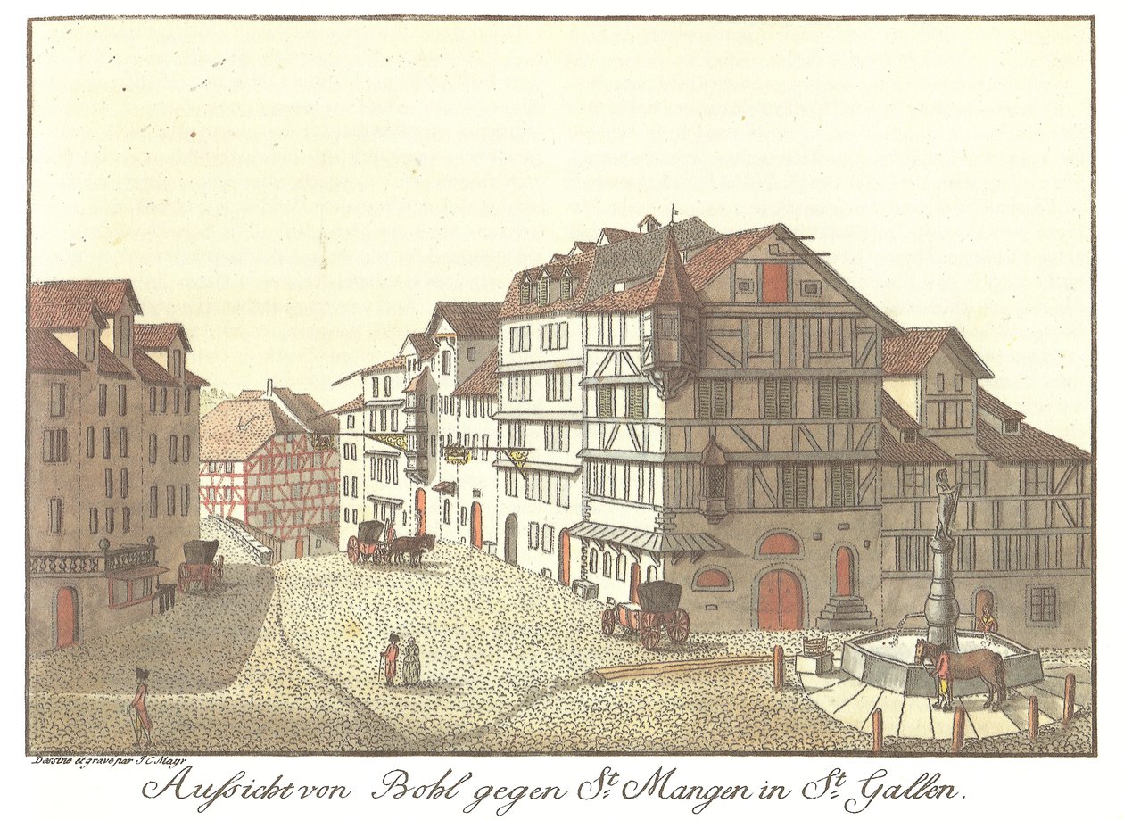 Vista de Bohl contra St. Mangen in St. Gallen (título original) de Zeichner und Kupferstecher