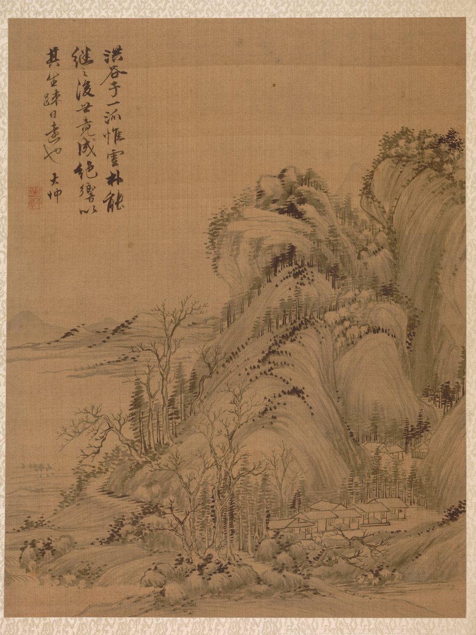 Paisagem no estilo de Ching Hao de Zhai Dakun