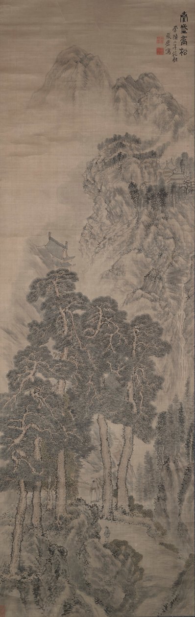 Pinheiros altos no Monte Tai de Zhang Hong