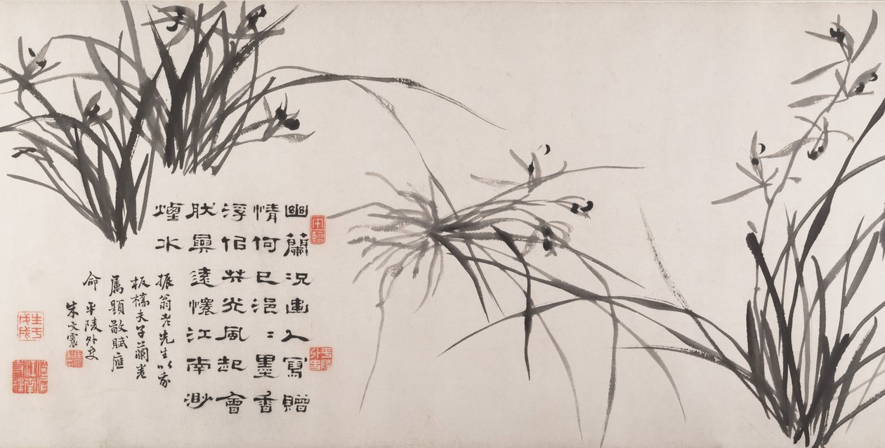 Orquídeas e Bambu, datado de 1742. de Zheng Xie