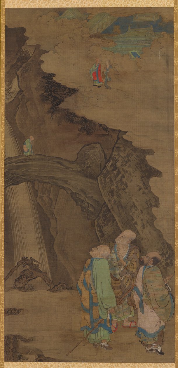The Rock Bridge at Mount Tiantai, 1178. de Zhou Jichang