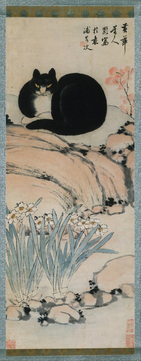 Black Cat e Narcissus, século XIX. de Zhu Ling