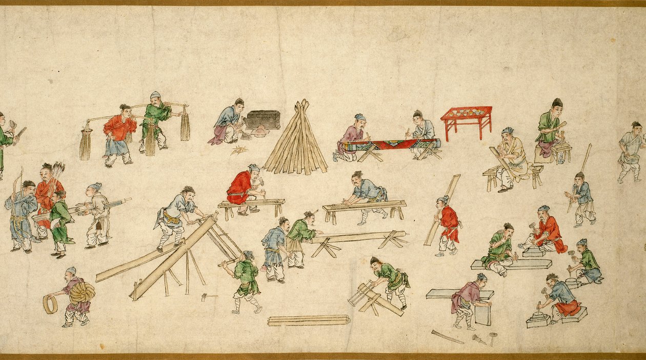 Cenas de rua em tempos de paz 太平風會圖 de Zhu Yu