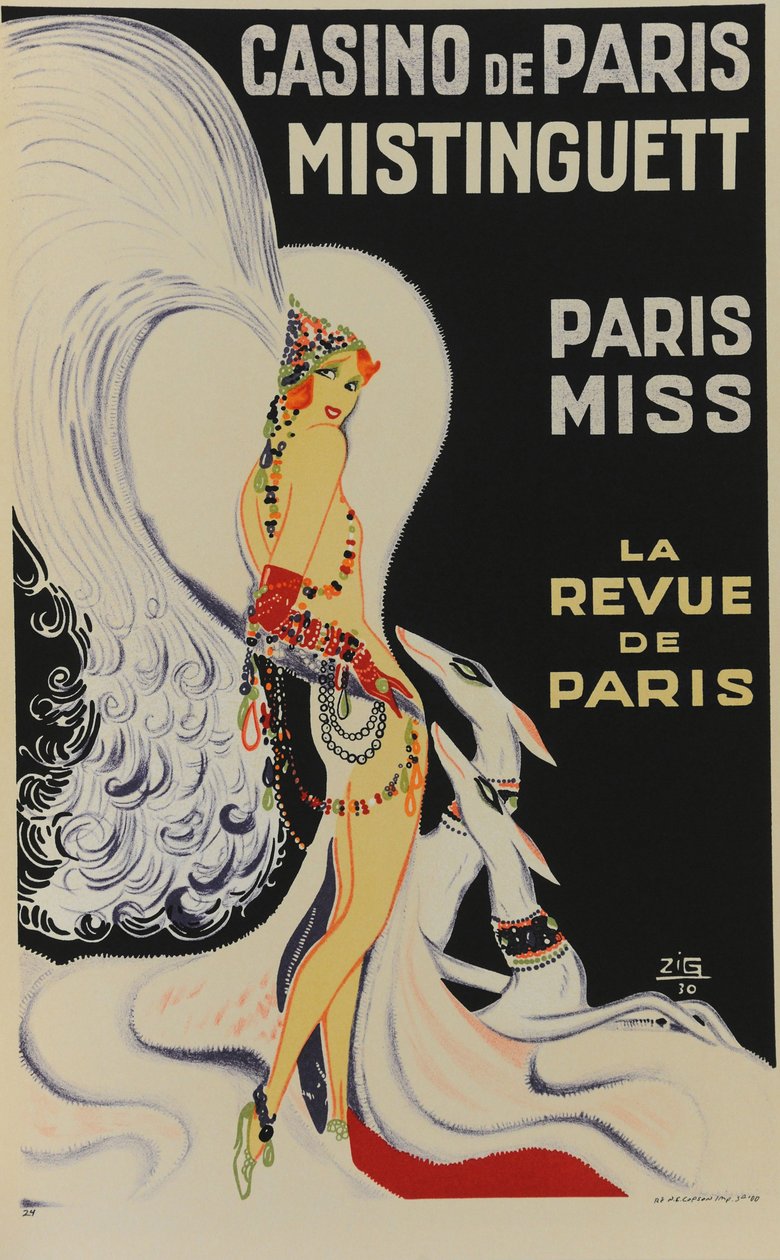 Cassino de Paris. Mistinguett. Miss Paris, 1930. de Zig