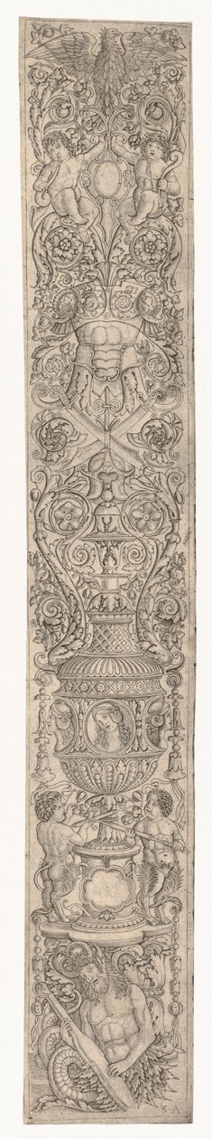 Painel Ornamental: Tritão e Dois Sátiros Infantis de Zoan Andrea