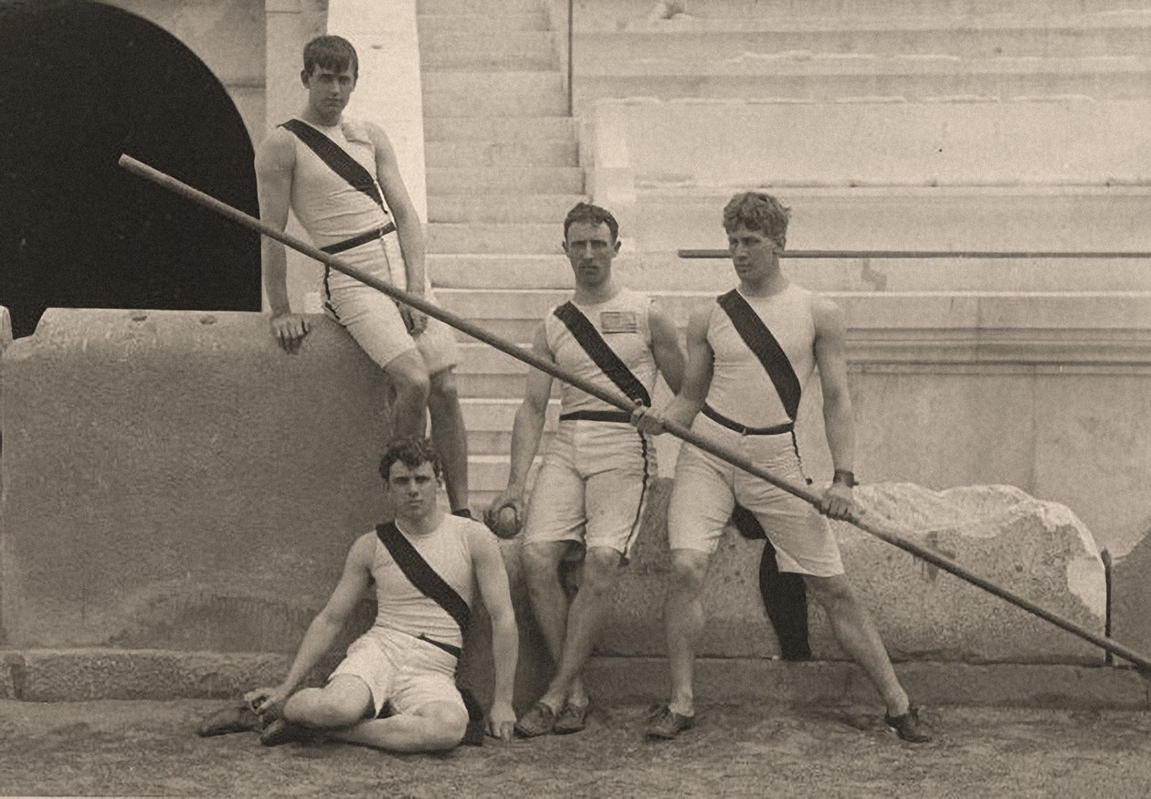Atletas americanos nos Jogos Olímpicos de Verão, Atenas, Grécia. 1896 (foto) de . .