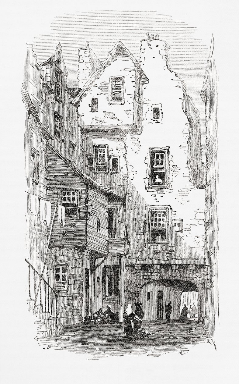 Um velho fim, Canongate, Edimburgo, Escócia de . .