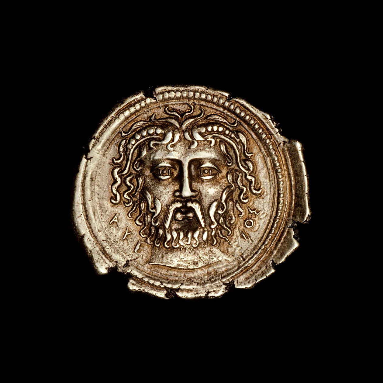 Moeda Grega Antiga com Cabeça de Zeus, Circa 360BC (foto) de Hippolyte Lalaise Devéria