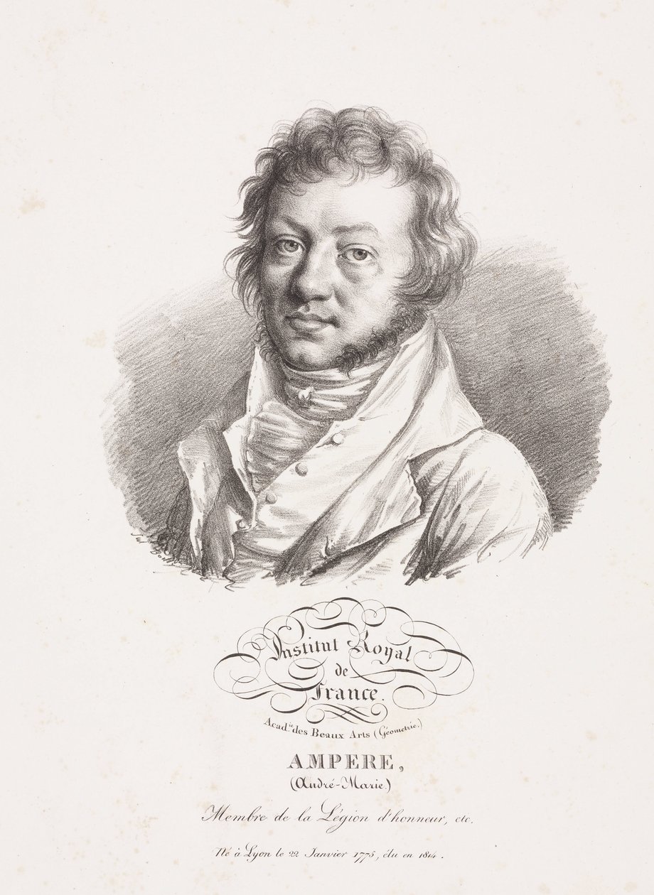 Andre-Marie Ampere, físico e matemático francês, c 1820 de Frederick (attr. to) Barnard
