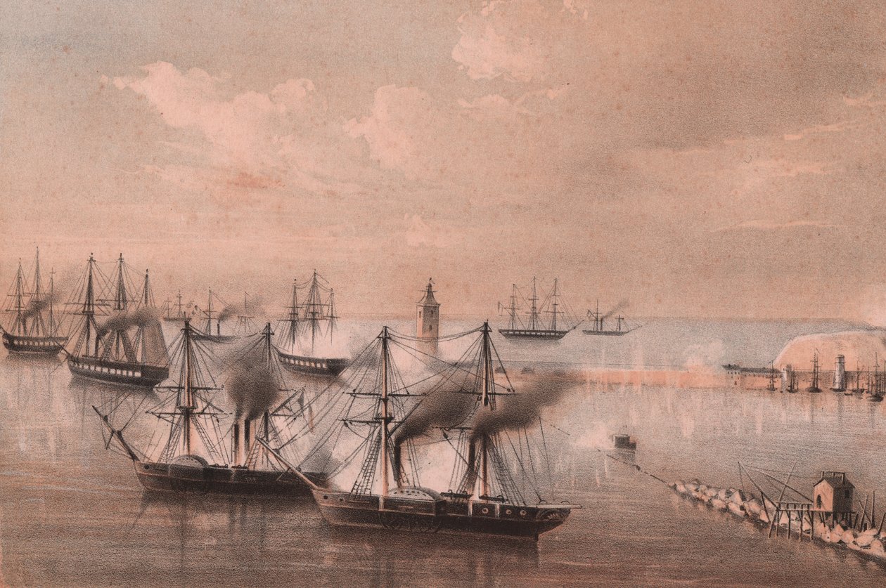 Assalto da Frota contra lanterna, cerco de Ancona de William Walcutt