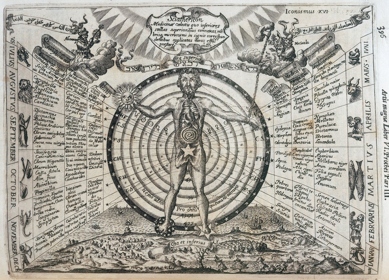 Mapa astrológico de Frederick (attr. to) Barnard