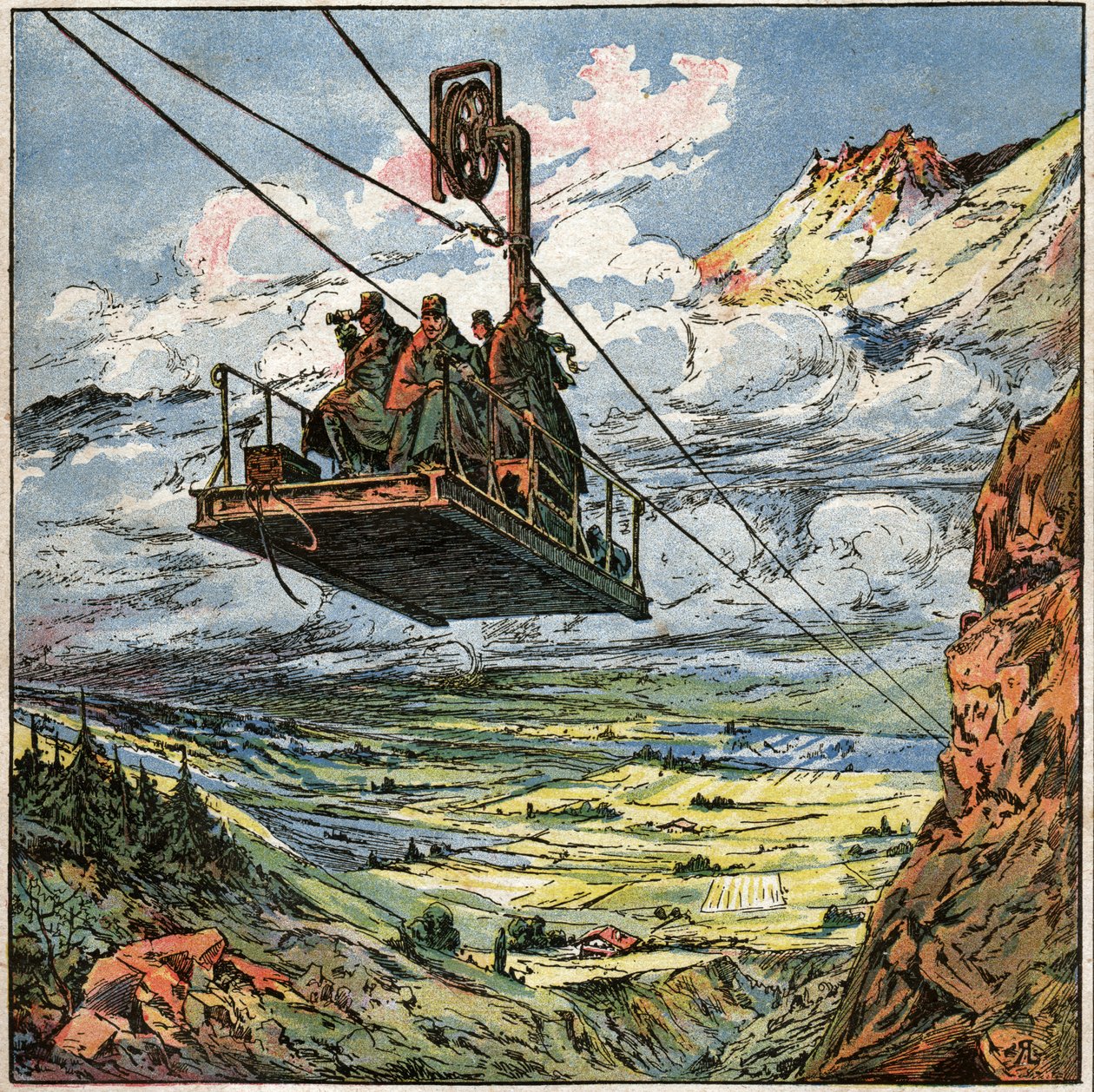 Teleférico do exército italiano de . .