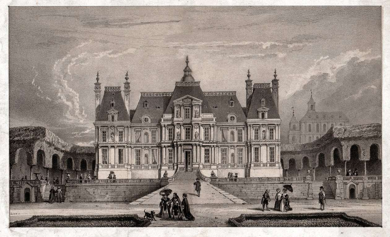 Castelo de Maison Lafitte, cerca de 1850 (gravura) de . .