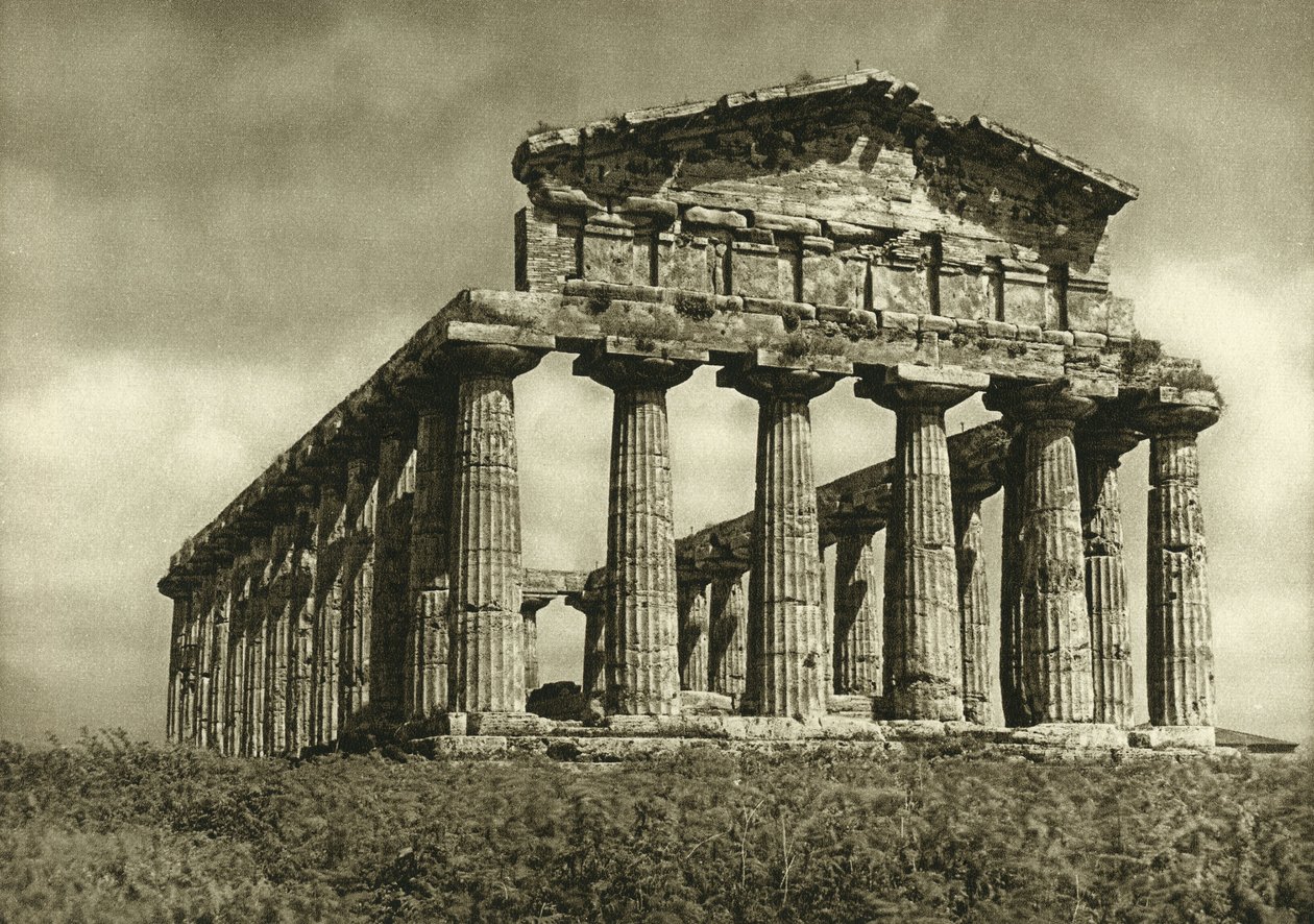 Templo Ceres em Paestum, construído em 500 AC de Ferdinand Georg Waldmuller