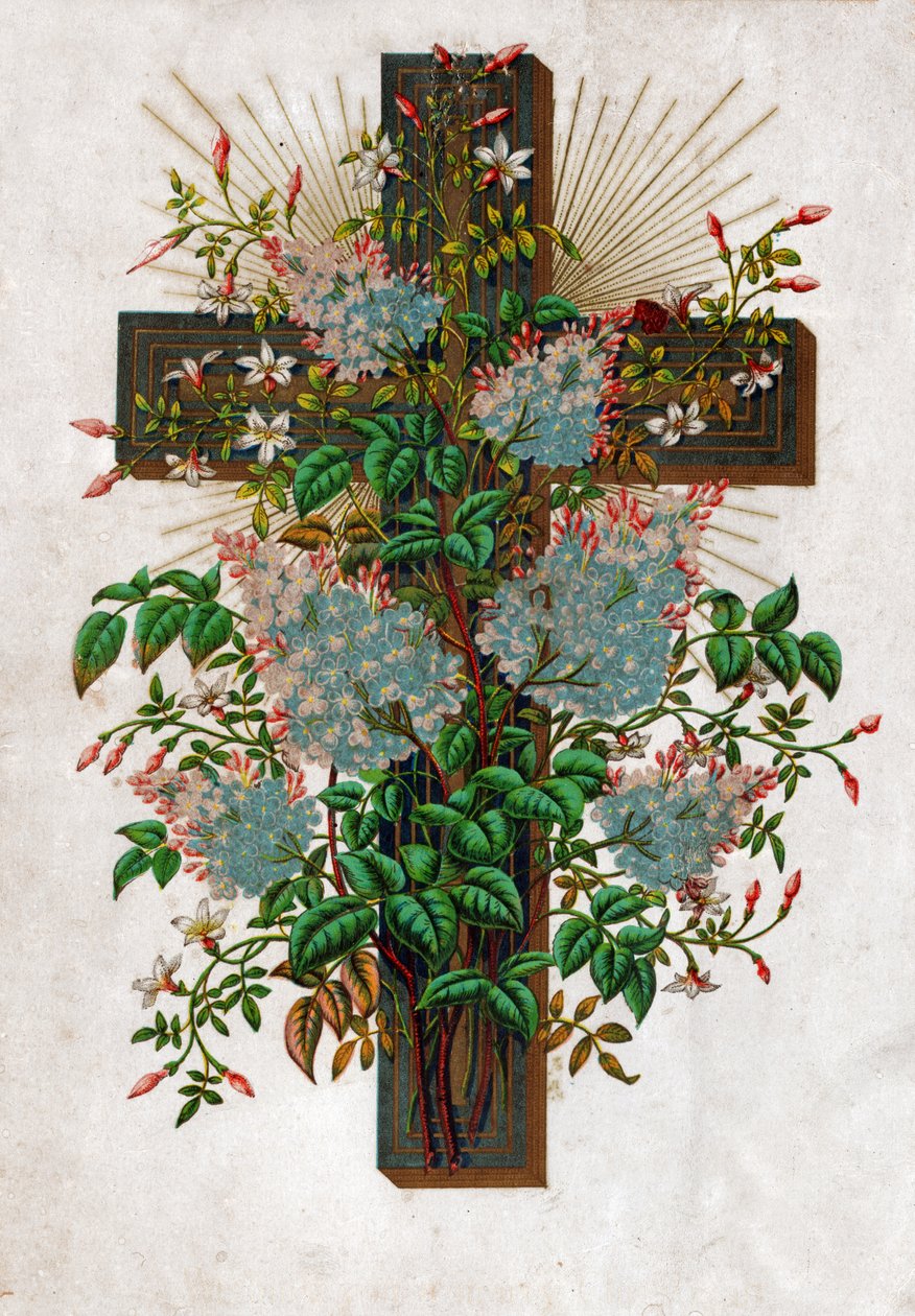 Cruz de Jesus Cristo, cerca de 1910 (litografia) de . .