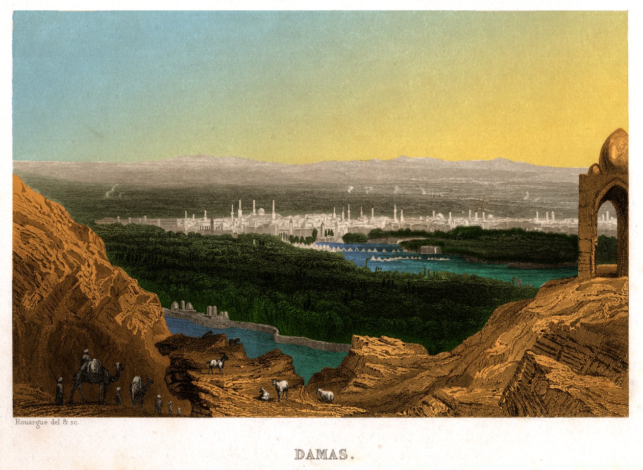 Damasco na Síria, por volta de 1850 (gravura) de . .