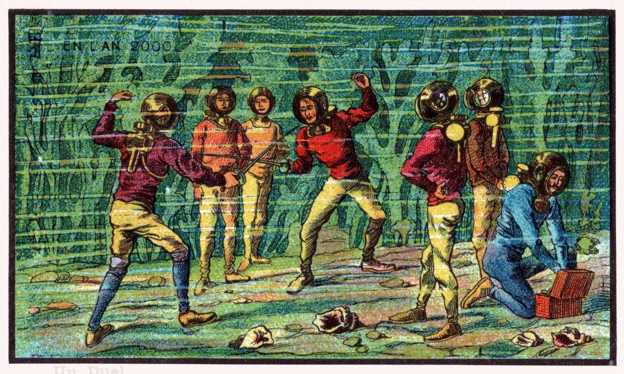 Duelo sob o oceano, c.1910 de . .