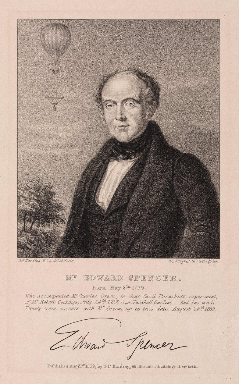 Edward Spencer, advogado inglês e aeronaut de Frederick (attr. to) Barnard