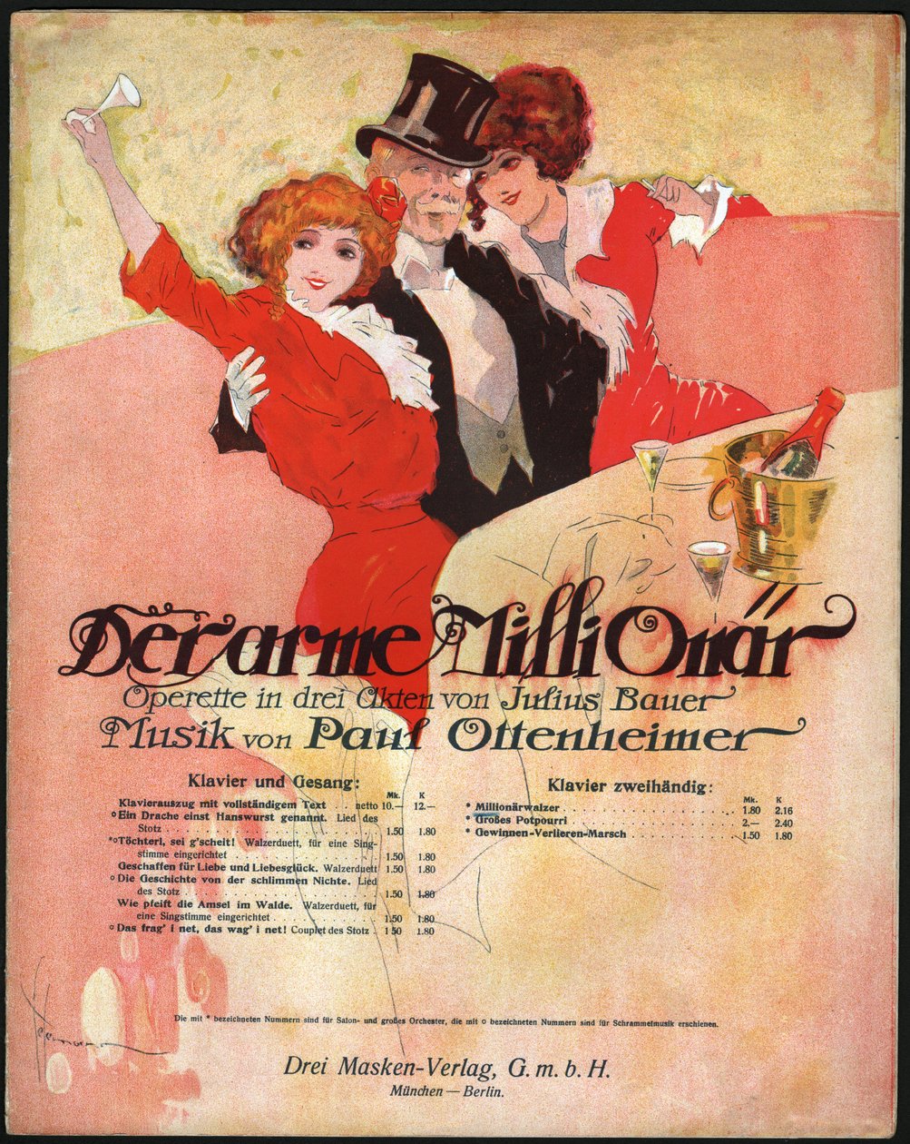 Homem elegante cerca mulheres bonitas na Belle Epoque. cerca de 1913 (ilustração) de . .