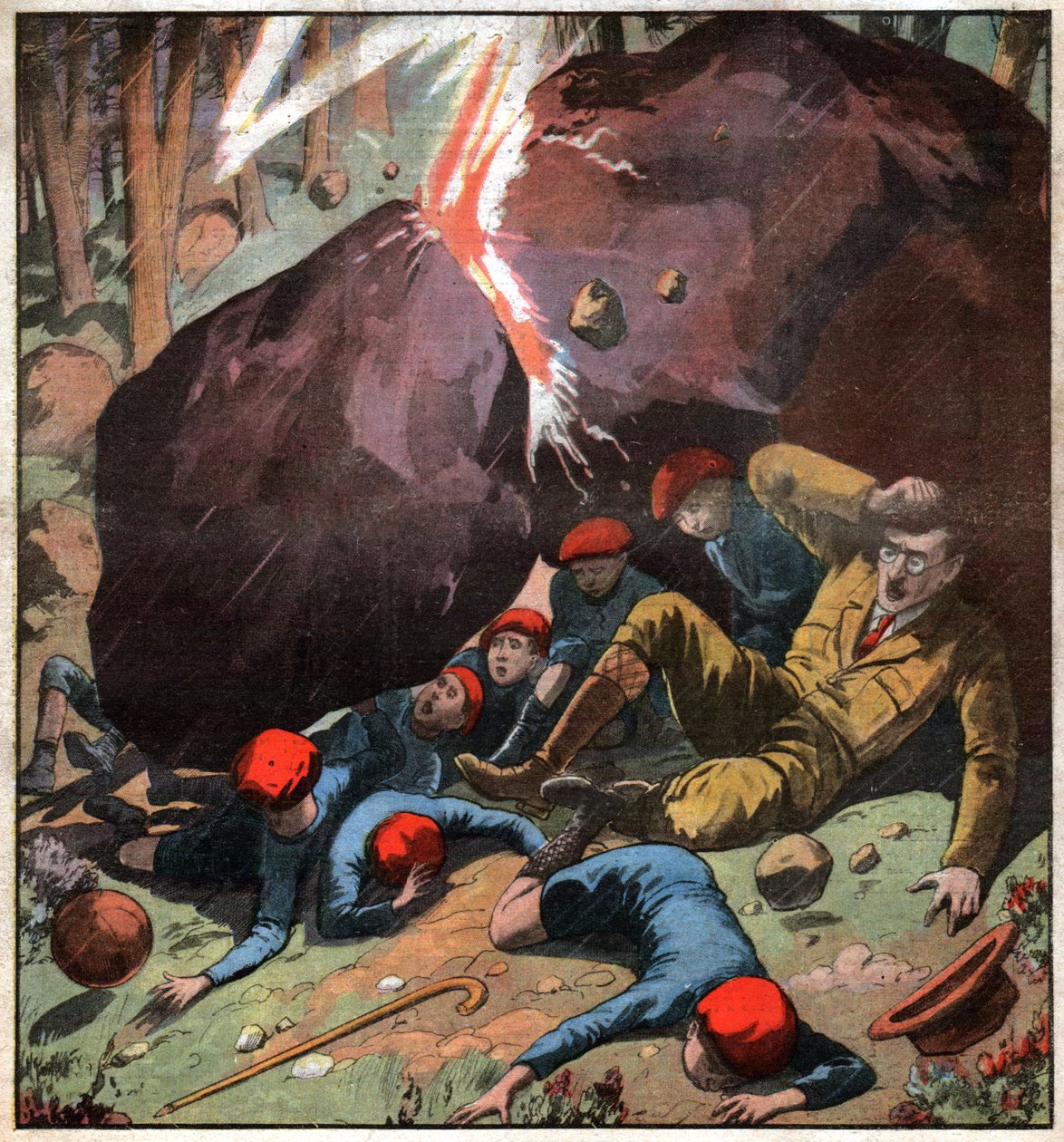 Enfants frappes par la foudre. Crianças atingidas pelo trovão. de Ferdinand Georg Waldmuller