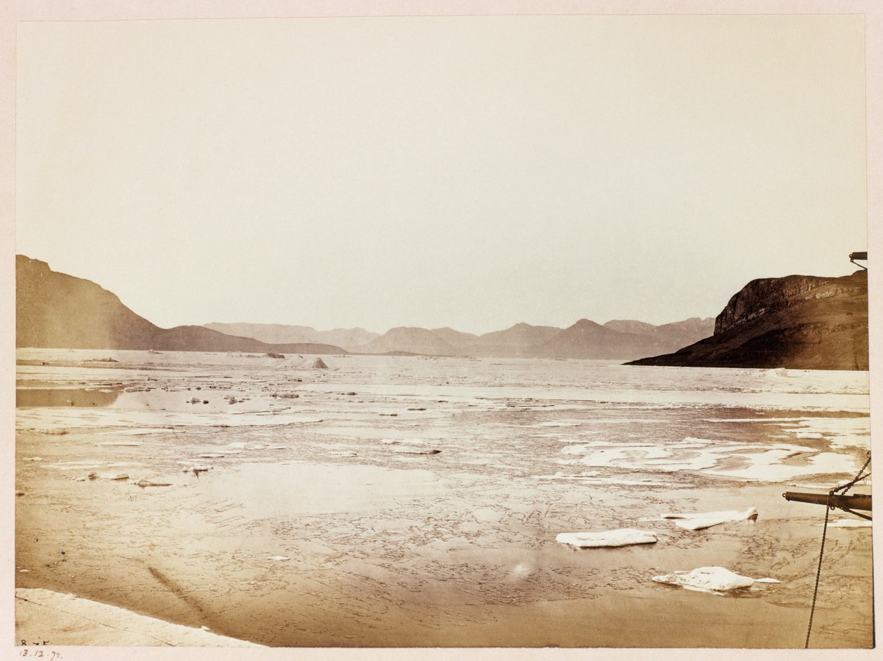 Expedição Ártica (1875-1876) do Capitão George Nares (1831-1915): Baía de Dobbin olhando para o Norte de Frederick (attr. to) Barnard