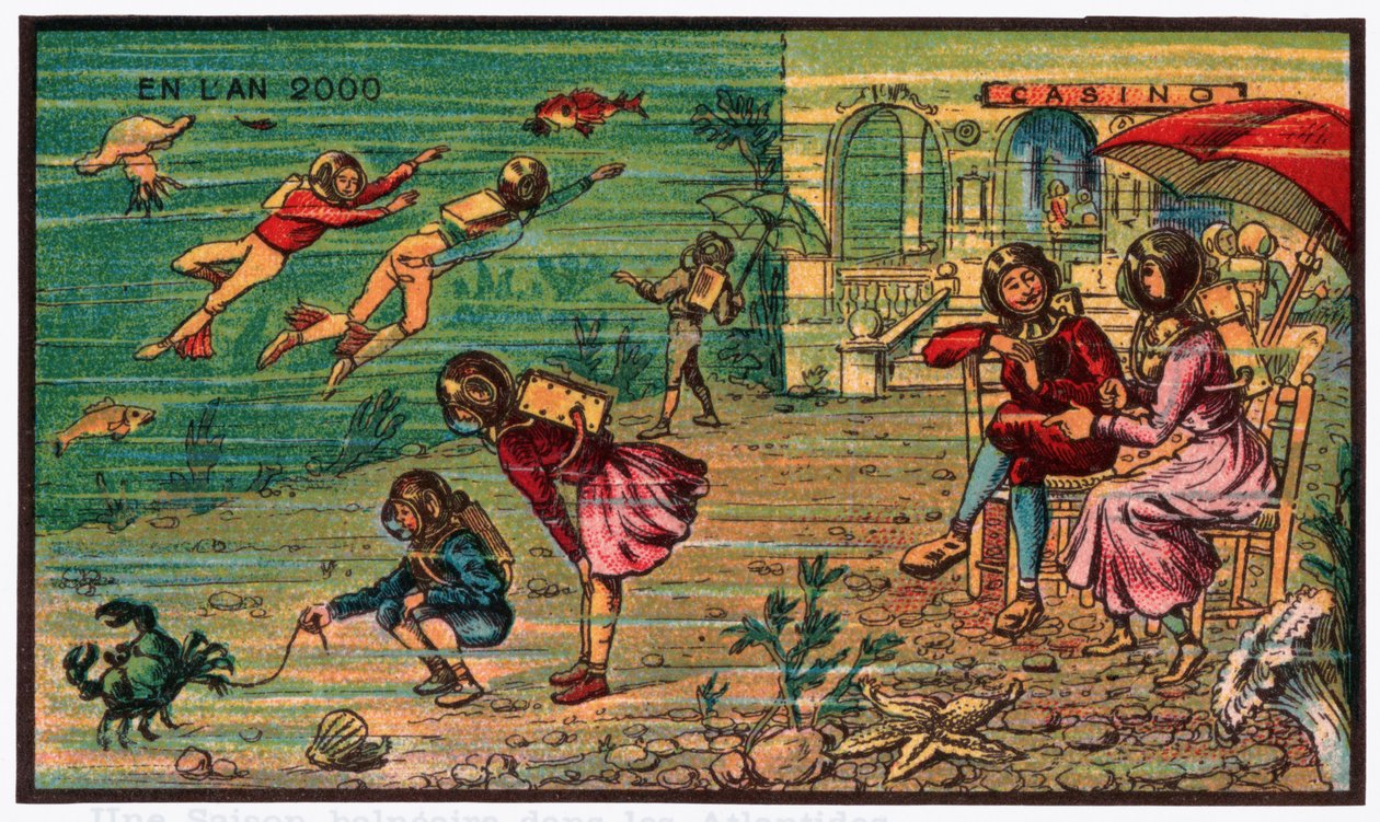 Férias em família sob o oceano, c.1910 de . .