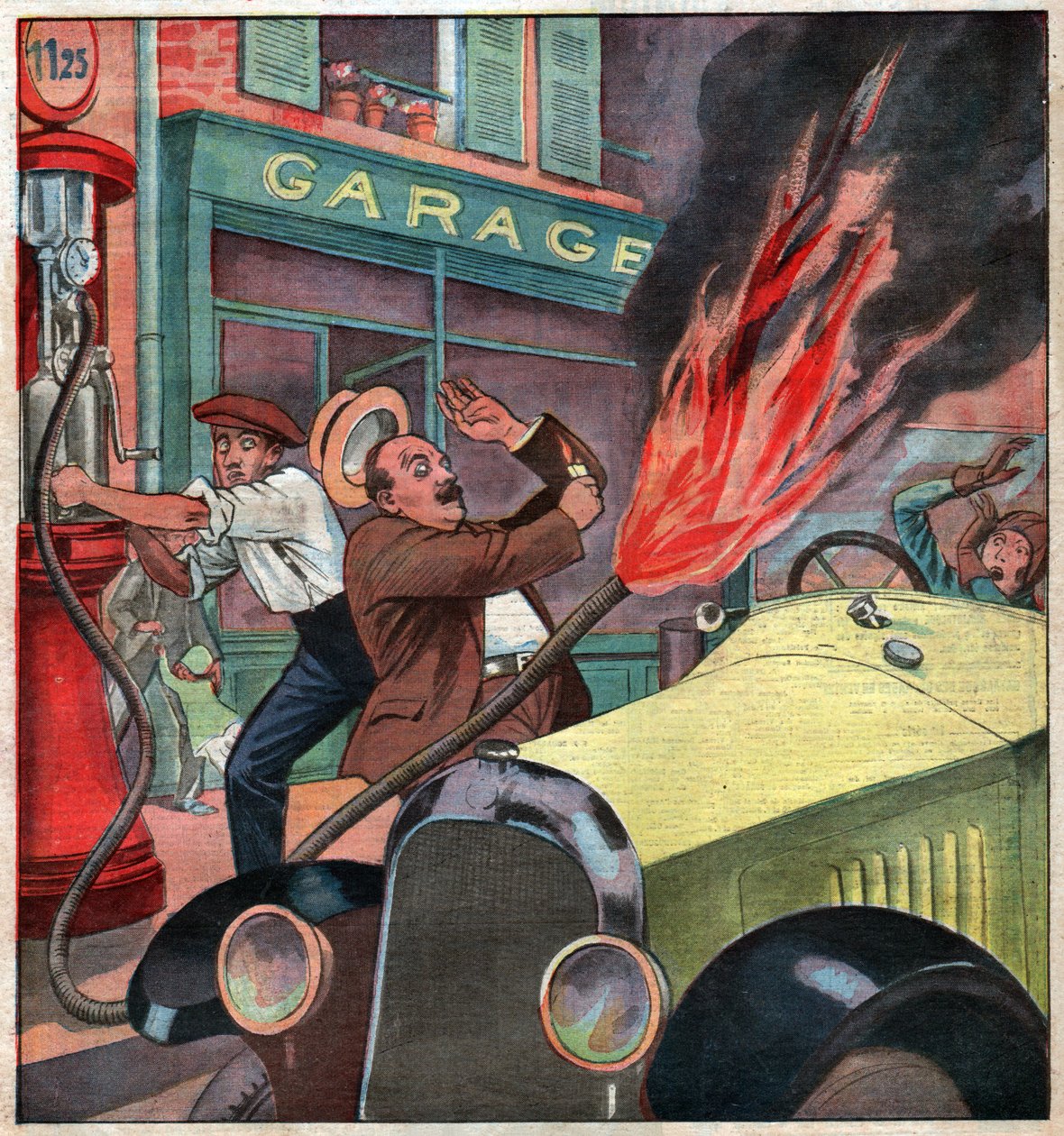 Incêndio num posto de gasolina. Incêndio num posto de gasolina. de Ferdinand Georg Waldmuller