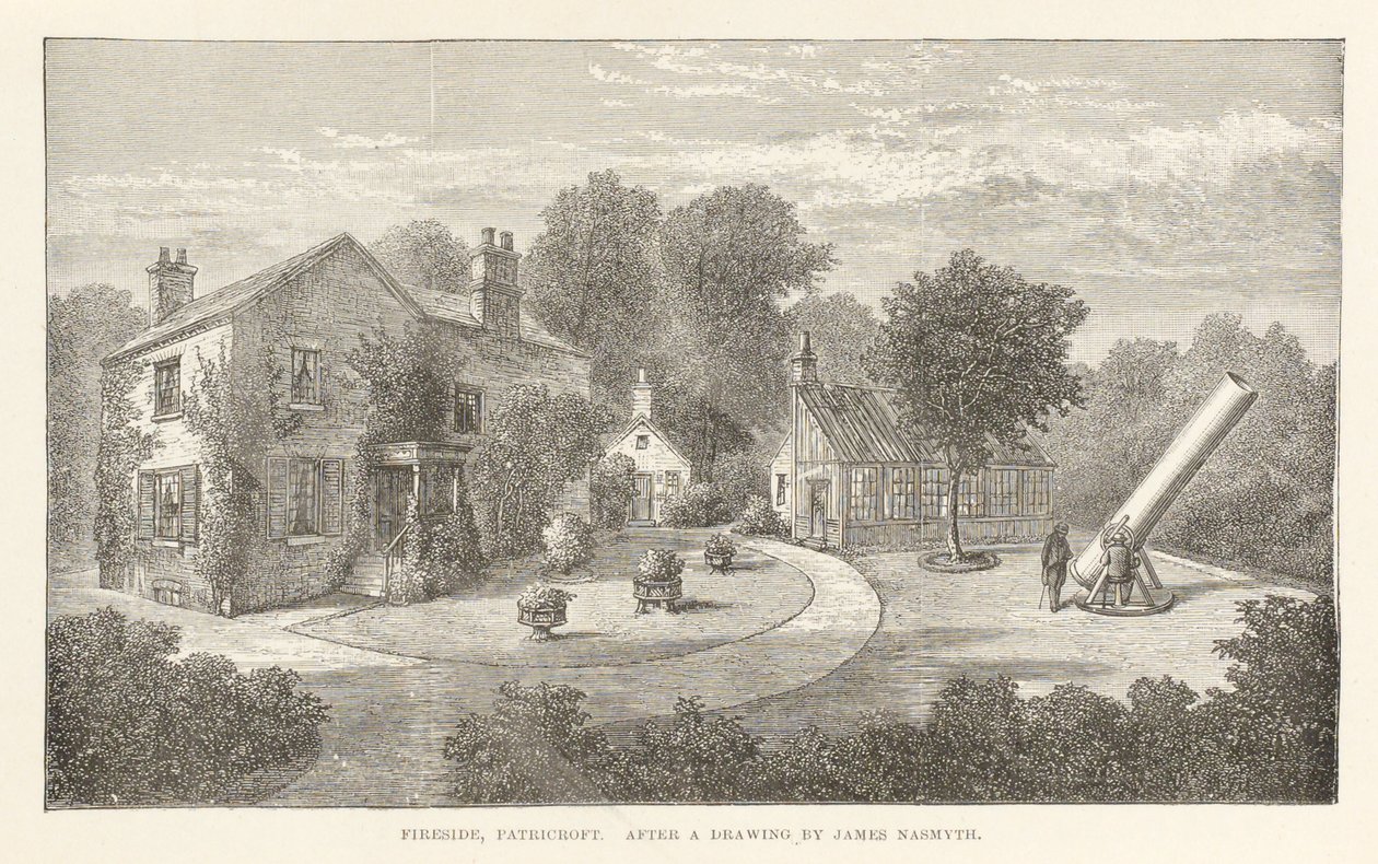 "Fireside, Patricroft" após um desenho de James Nasmyth, c 1840 de Frederick (attr. to) Barnard