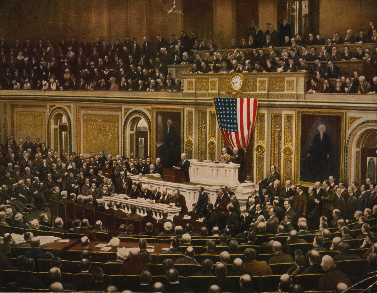 Pela liberdade do mundo, o presidente Woodrow Wilson pedindo ao Congresso que declare guerra à Alemanha, 2 de abril de . .