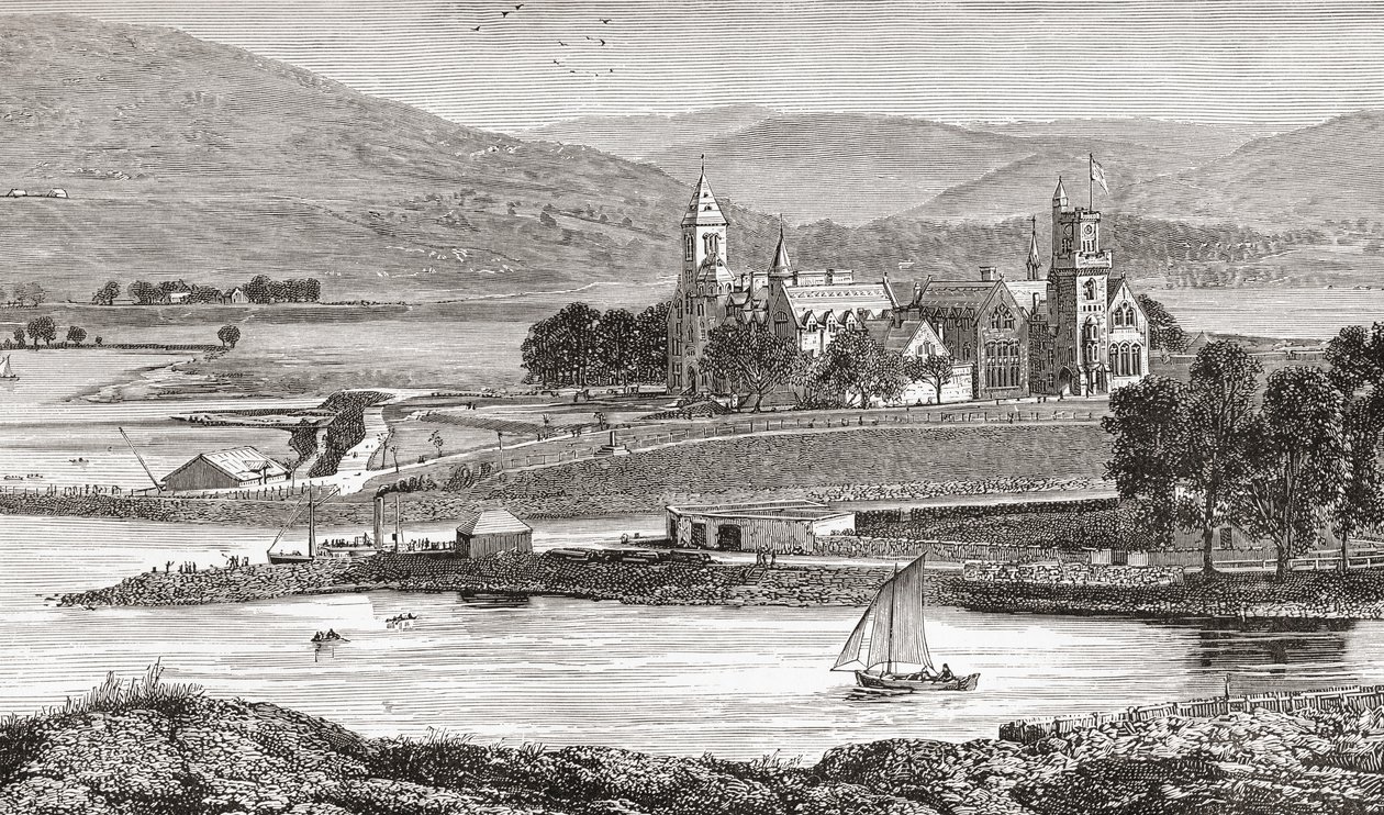 Abadia de Fort Augustus, também conhecida como Abadia de São Bento, Fort Augustus, Inverness-shire, Escócia de . .