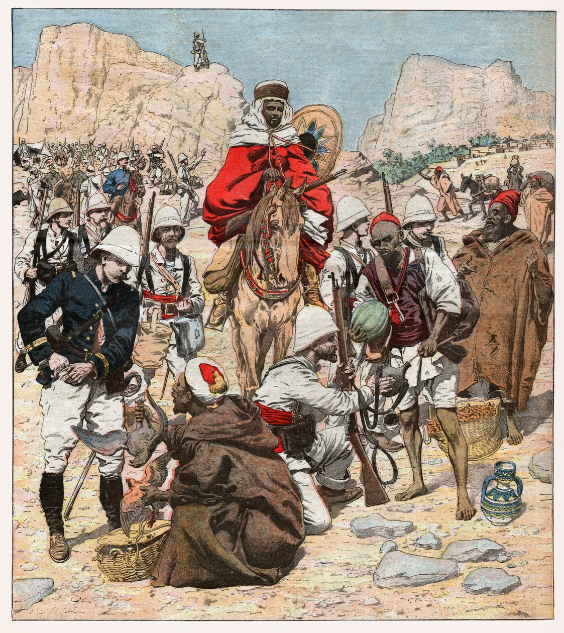 Soldados franceses em Marrocos de . .