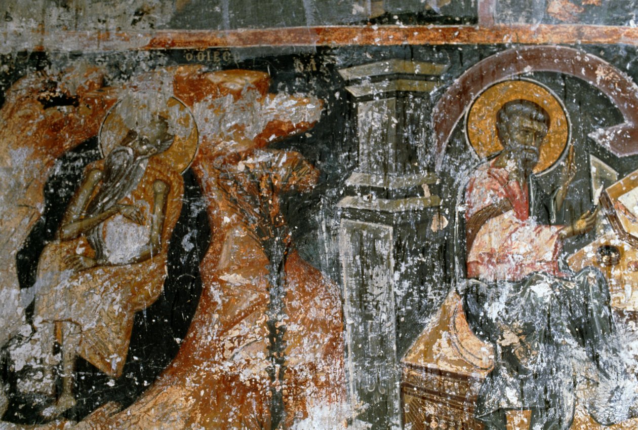 Fresco no mosteiro de Odigitrias, Creta, Grécia (foto) de Georg Carl Heinrich Dollmann