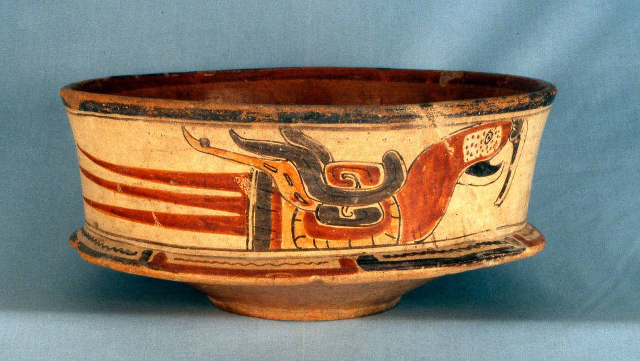 Recipiente funerário encontrado no túmulo 5 de Balamku, Período Clássico Primitivo (300-600 d.C.) (terracota) de Hippolyte Lalaise Devéria