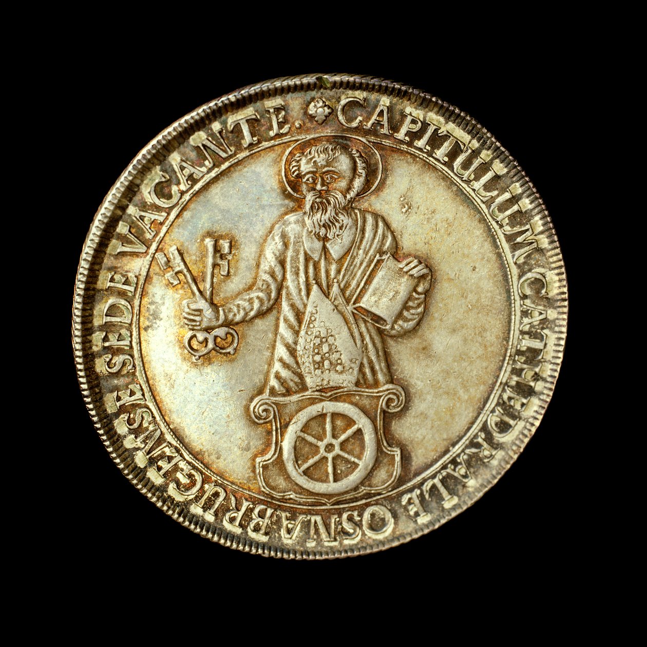 Moeda alemã representando a figura completa de São Pedro, Santo Padroeiro do Bispado de Hippolyte Lalaise Devéria