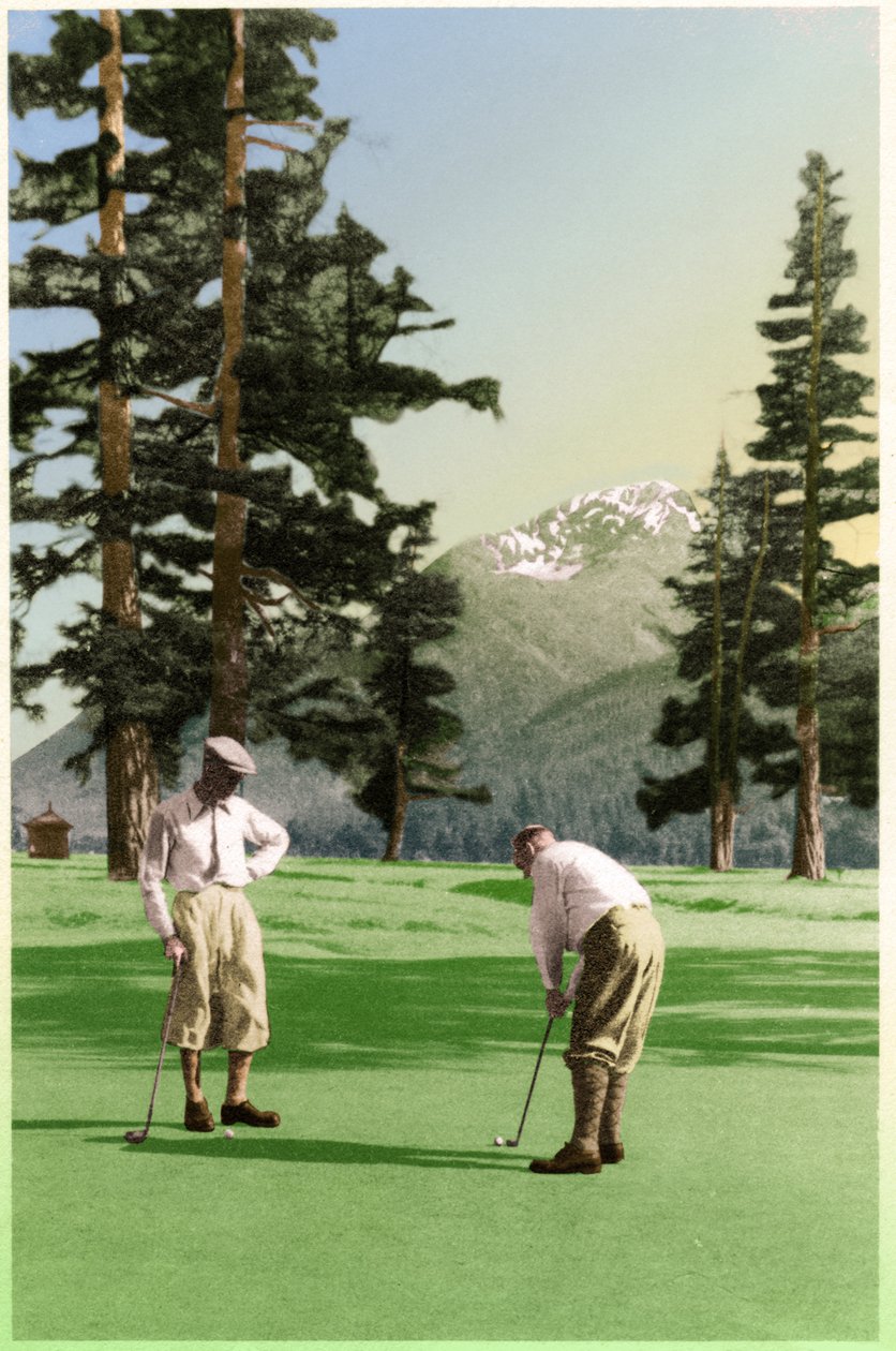 Golfe em St Moritz, cerca de 1930 de . .