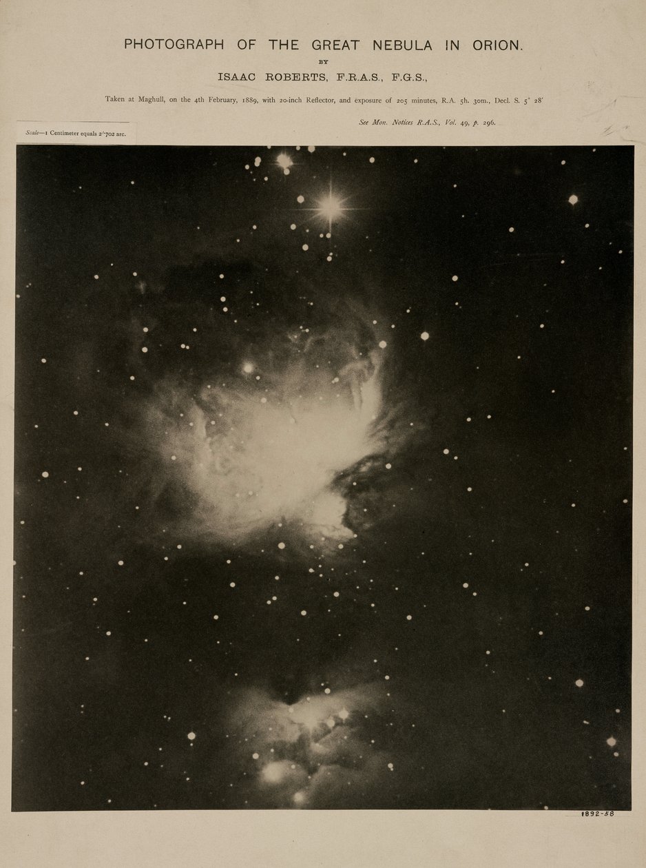 Grande Nebulosa de Órion (M42), 4 de Fevereiro de 1889 de John Pardon