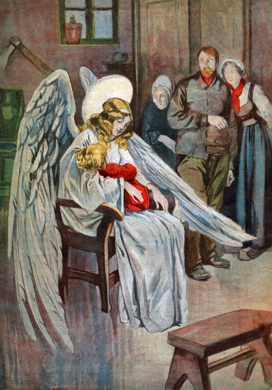 Anjo da guarda. cerca de 1910 (gravura) de . .