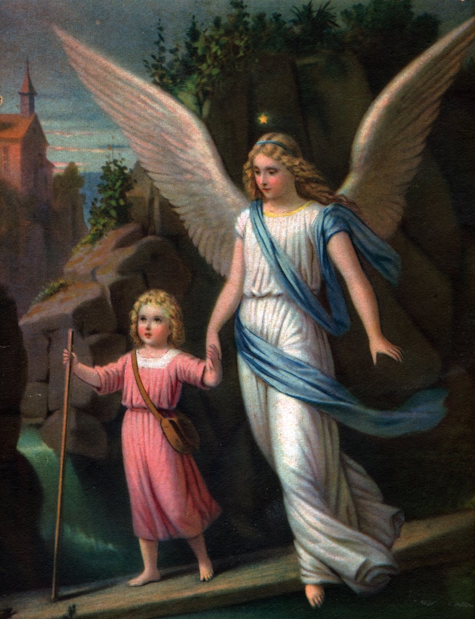 Anjo da guarda, por volta de 1920 (litografia) de . .