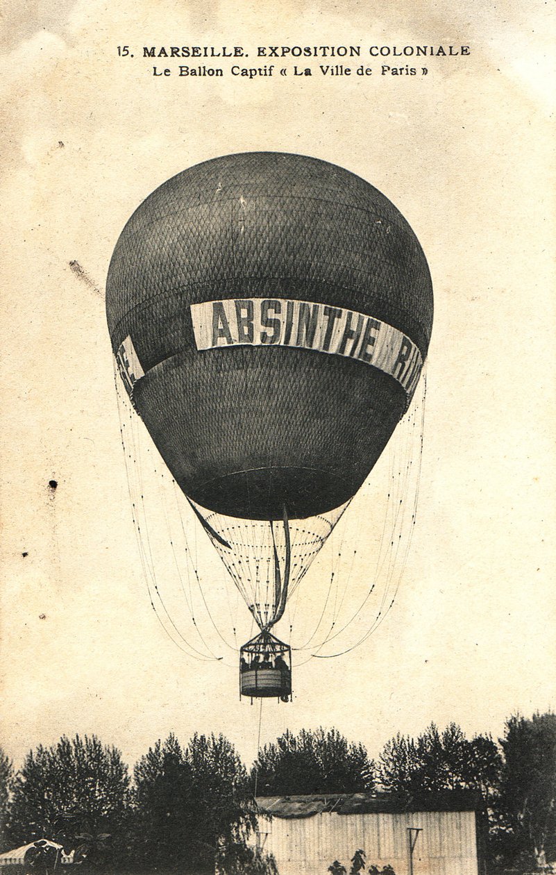 Publicidade em balões de ar quente Absinto Rivoire de Frederick (attr. to) Barnard