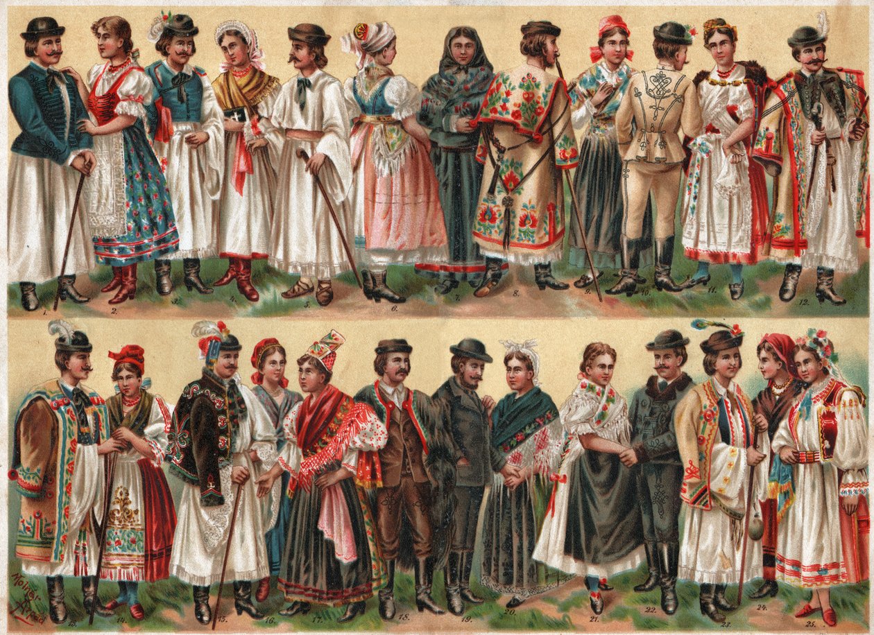 Trajes folclóricos húngaros de . .