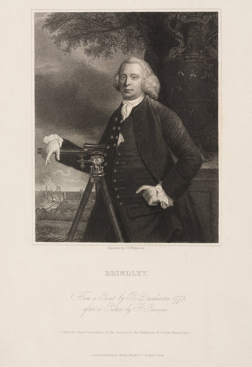 James Brindley, engenheiro civil britânico e construtor de canais de Frederick (attr. to) Barnard