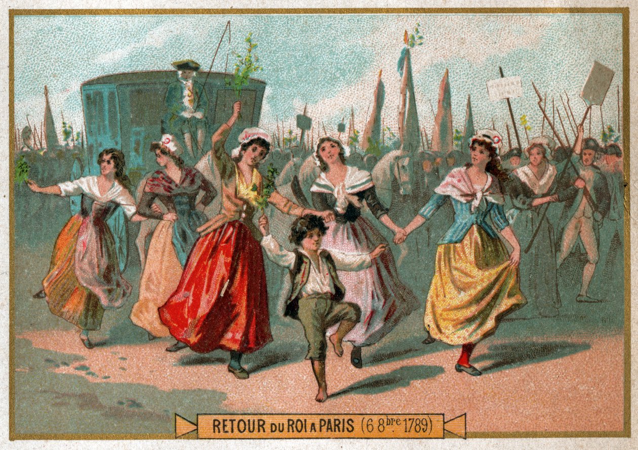 Journee du 6 Octobre. Marcha das Mulheres em Versalhes. de Ferdinand Georg Waldmuller