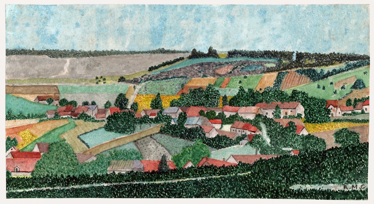 Paisagem no campo francês, ca 1950 de . .