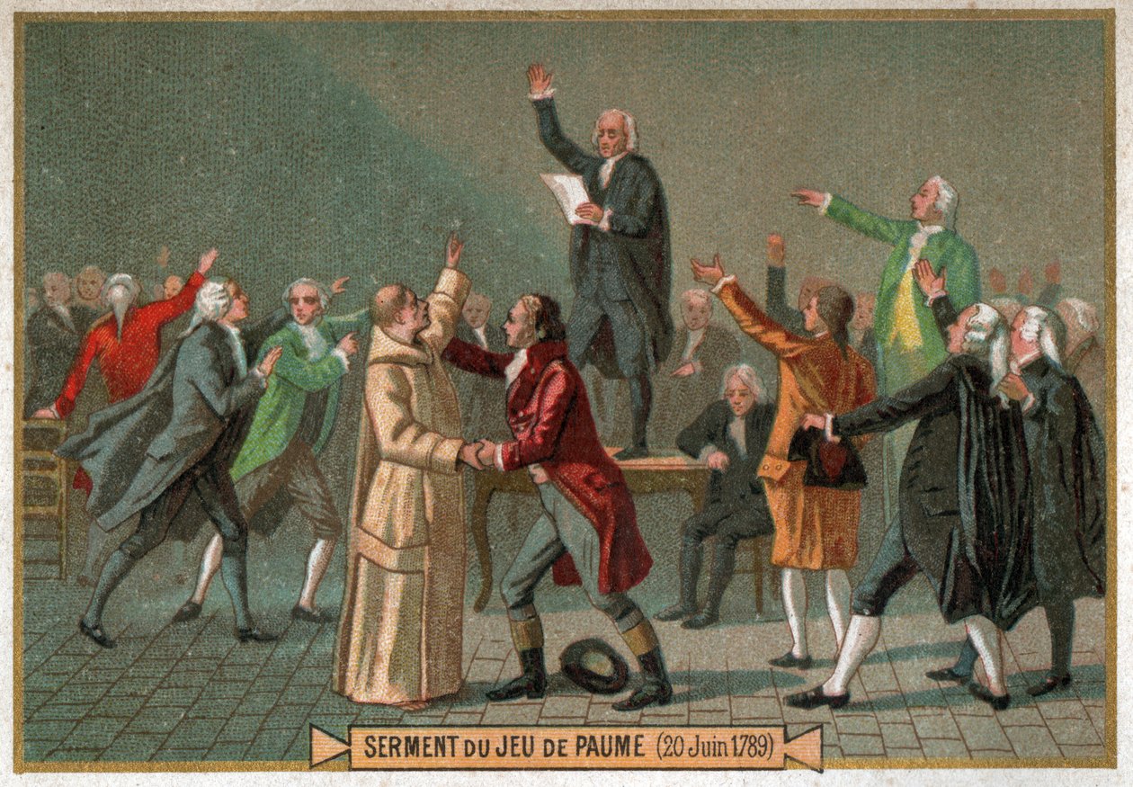O Juramento Jeu de Paume. Juramento do Tribunal de Ténis. de Ferdinand Georg Waldmuller