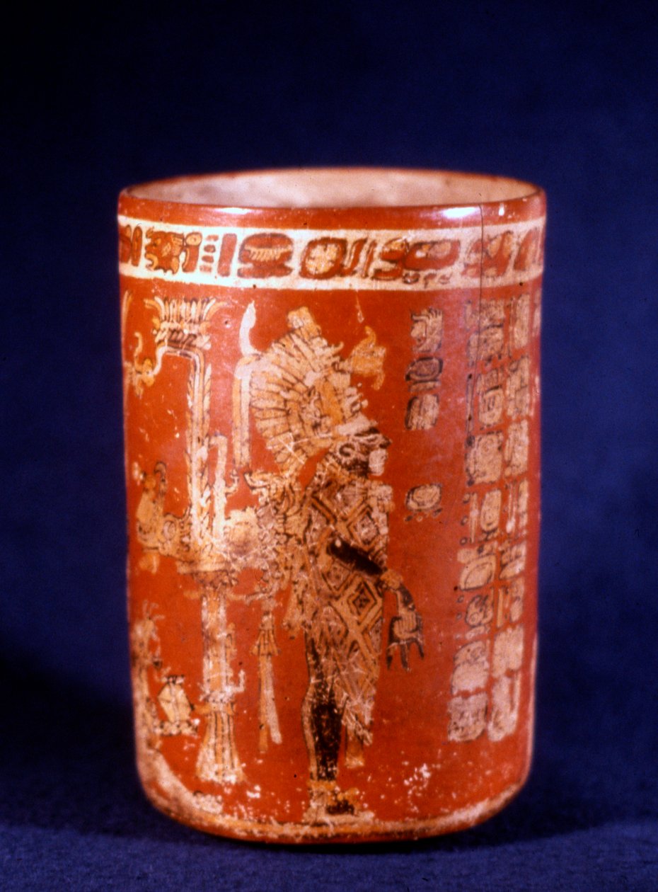 Vaso Funerário Maia de Uaxactun, Guatemala, fase Tepeu (cerâmica) de Hippolyte Lalaise Devéria