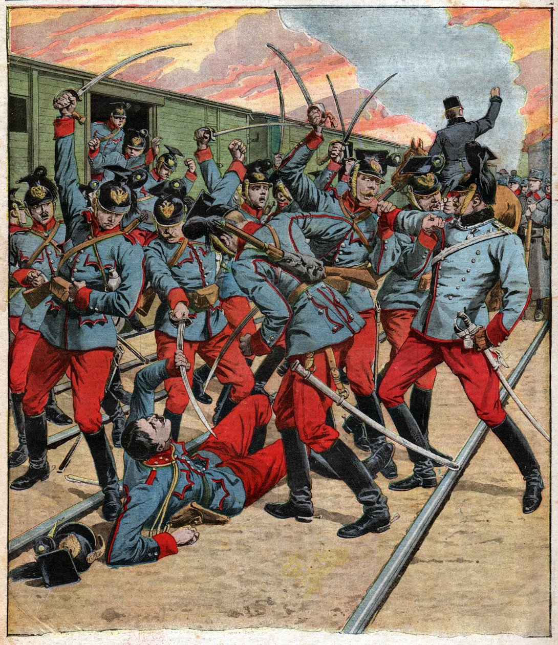Mutinerie en Autriche Hongrie. Motim na Áustria, Hungria. de Ferdinand Georg Waldmuller