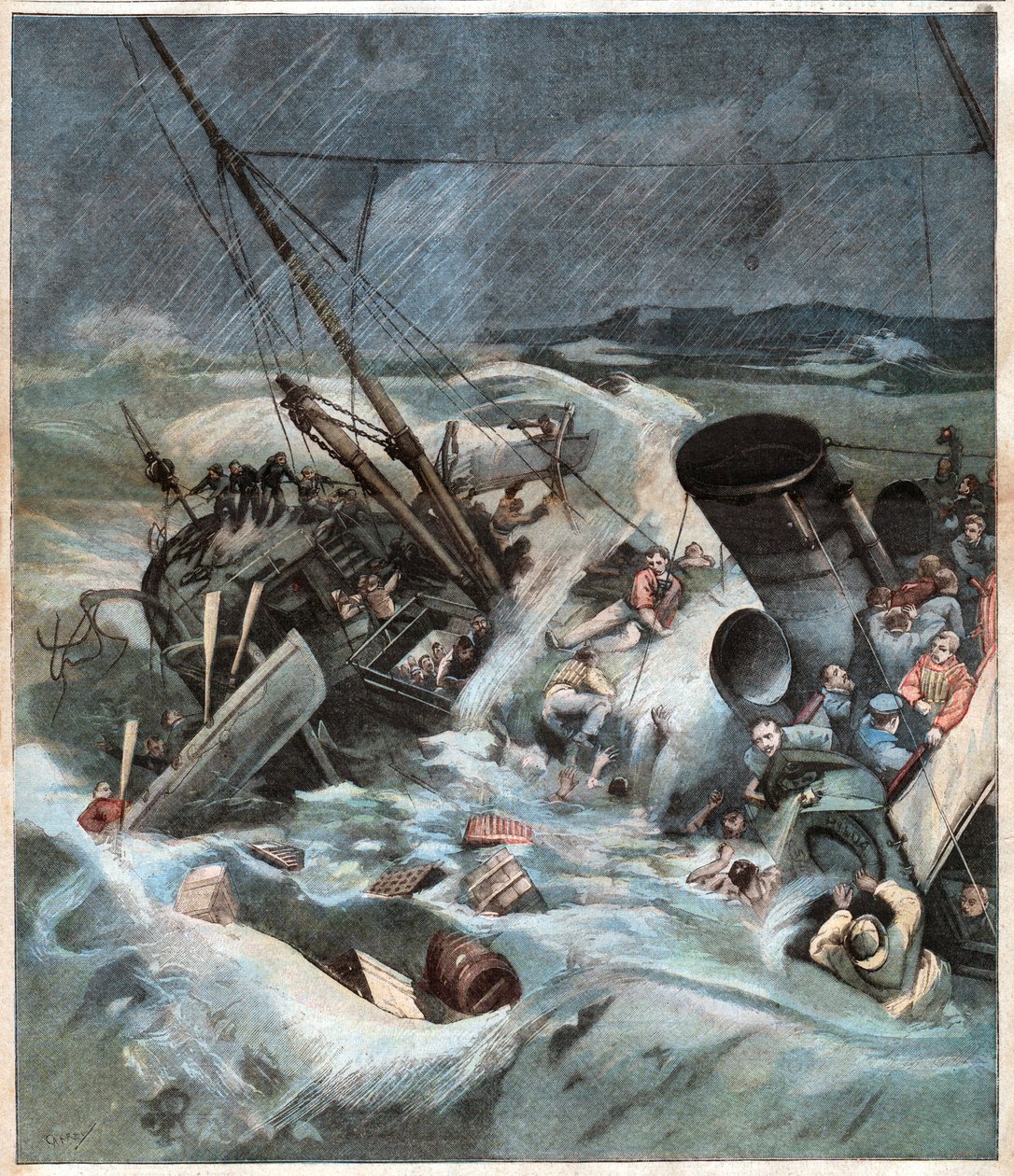 A afundar-se no mar. Naufrágio. de John Pardon