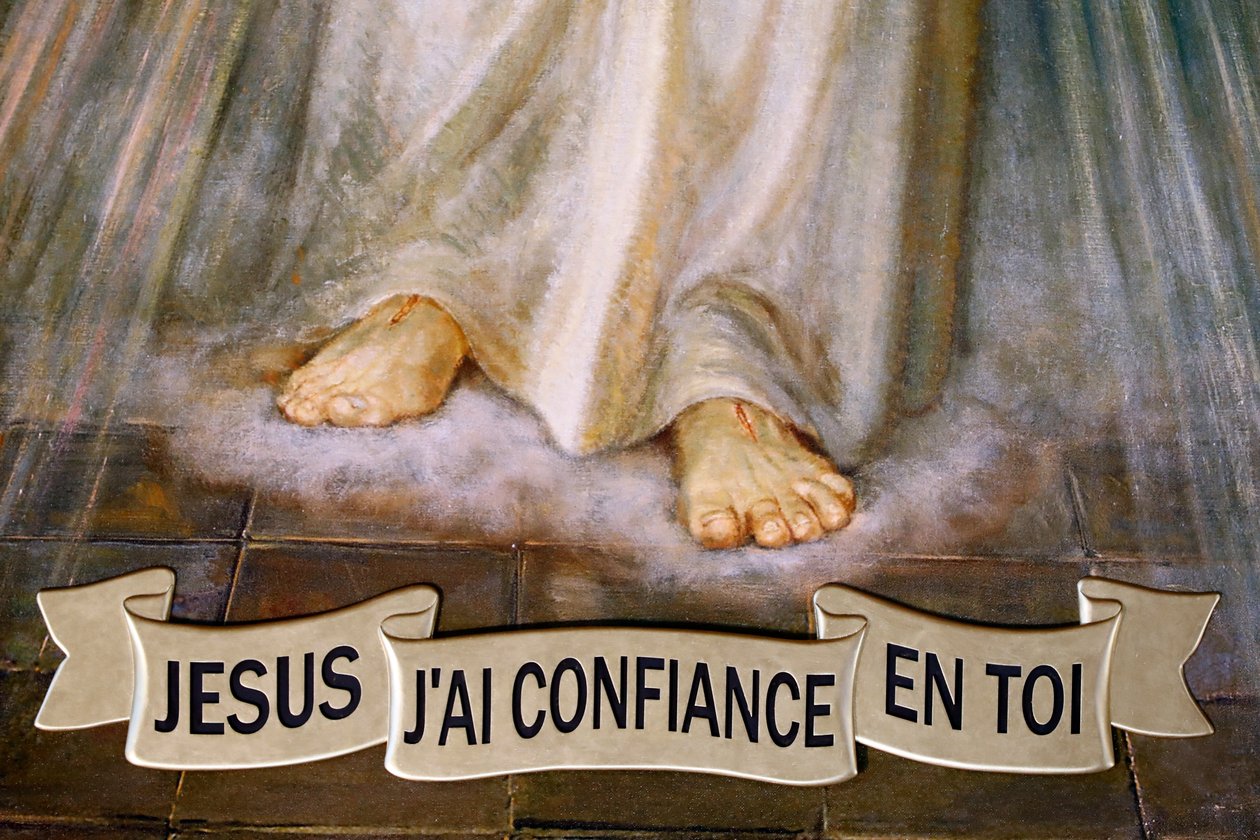 Igreja de Notre Dame de Plainpalais. Jesus, a Divina Misericórdia, eu confio em Vós. França. de . .